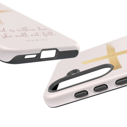 Psalm 46:5 God Is Within Her Christian Cross Phone Case Faith Gift