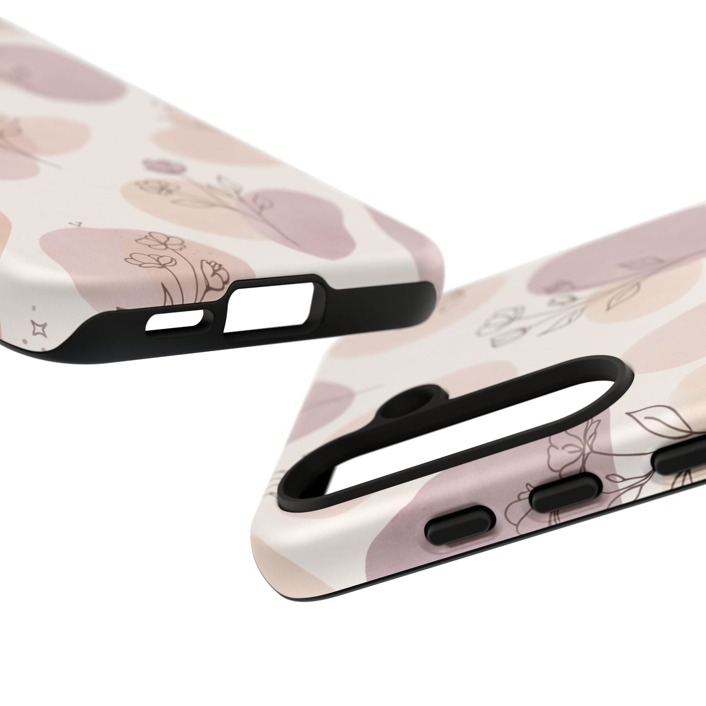Blush Floral Phone Case Neutral Botanical Watercolor Tough Cover