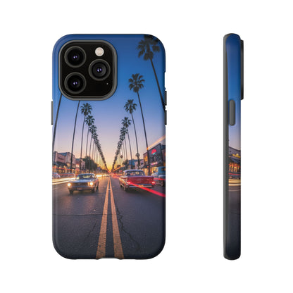 LA Sunset Boulevard Phone Case | Palm Tree Sunset Aesthetic | City Night Tough Case