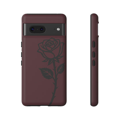 Black Rose Burgundy iPhone Case | Dark Aesthetic Shockproof Protective Cover