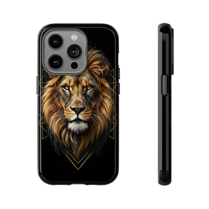 Majestic Lion Phone Case – Black Gold Luxury Lion Art Tough Protective Case
