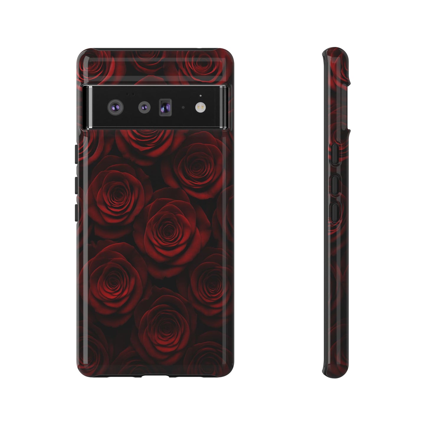 Dark Red Rose Phone Case – Gothic Floral Tough Case (iPhone, Samsung, Pixel)