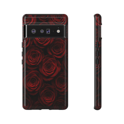 Dark Red Rose Phone Case – Gothic Floral Tough Case (iPhone, Samsung, Pixel)