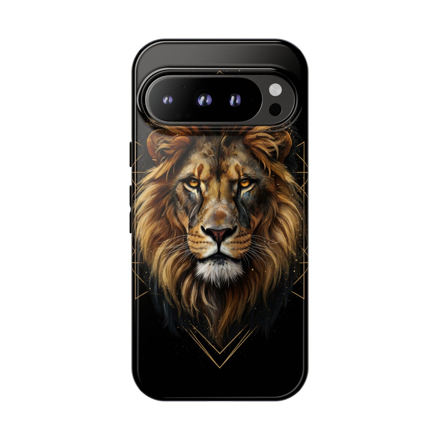 Majestic Lion Phone Case – Black Gold Luxury Lion Art Tough Protective Case