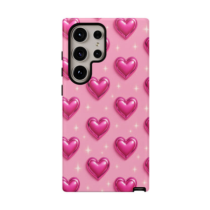 Pink Heart Pattern Phone Case | Tough Protective Case for Iphone, Samsung Galaxy and Pixel