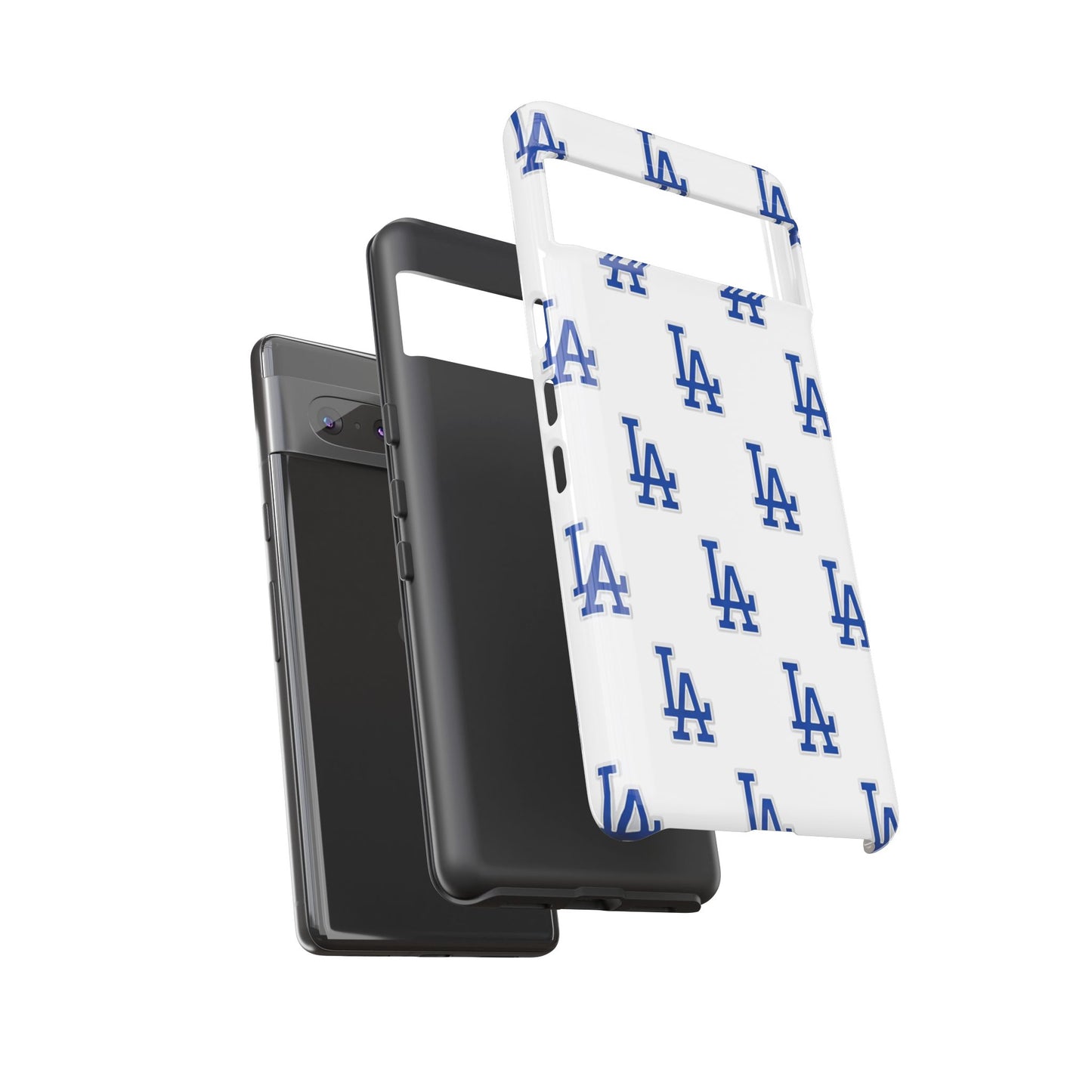 Blue LA Monogram Pattern Phone Case | Minimal Baseball Inspired Tough Cover