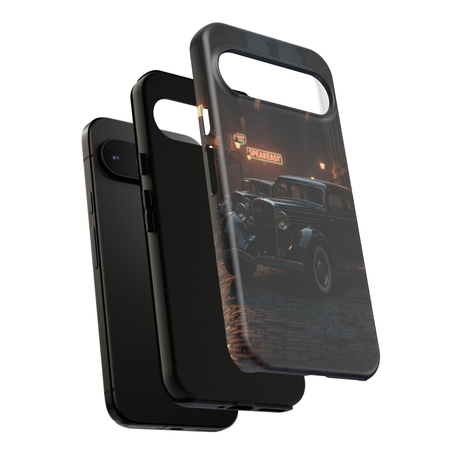 Vintage Classic Car Phone Case | Retro Noir Aesthetic | 1930s Street Scene Tough Case for iPhone & Samsung