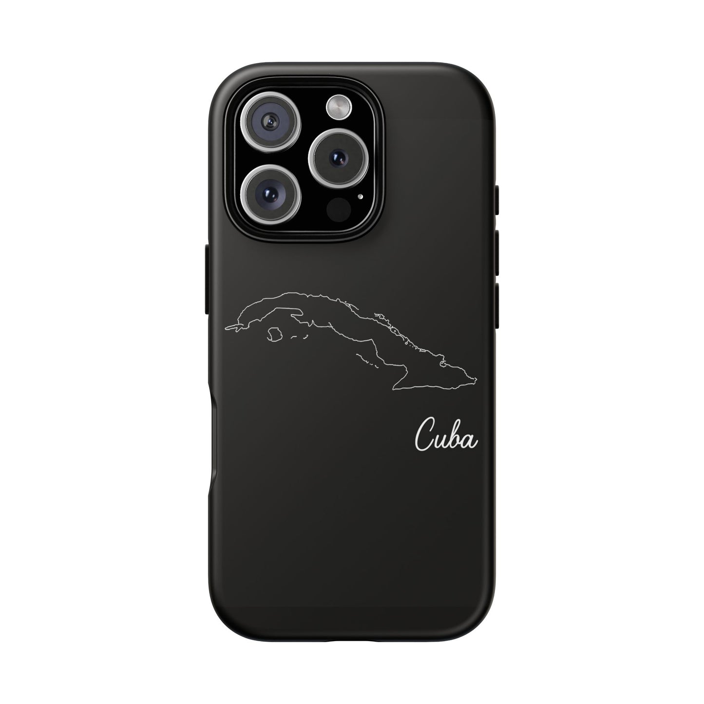 Cuba Outline Phone Case – Minimal Country Map Tough Case (iPhone, Samsung, Pixel)