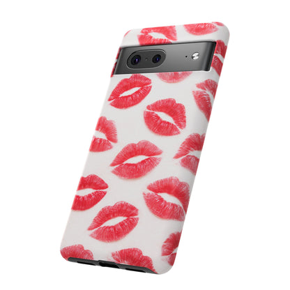 Red Lipstick Kiss Phone Case – Sexy Lip Print Pattern Tough Protective Cover