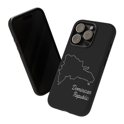 Dominican Republic Outline Phone Case – Minimal Country Map Tough Case (iPhone, Samsung, Pixel)