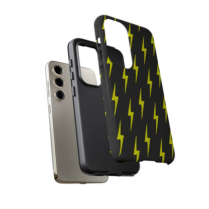Yellow Lightning Bolt Tough Phone Case | Bold Electric Pattern Case for Iphone, Samsung Galaxy and Pixel