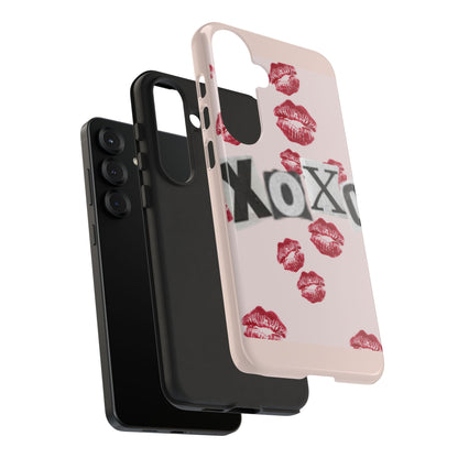 XOXO Kiss Print Phone Case | Coquette Valentine Aesthetic | Cute Pink Lipstick Kiss Tough Case for iPhone & Samsung