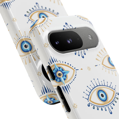 Blue Evil Eye Phone Case – Protective Slim Shockproof Cover for Iphone, Samsung Galaxy and Pixel