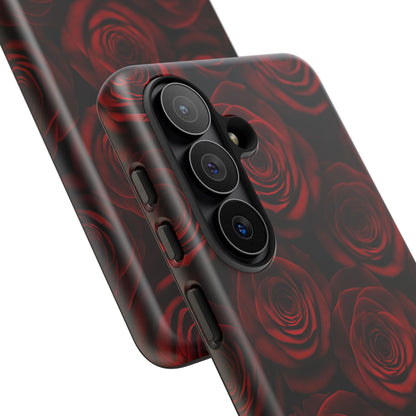 Dark Red Rose Phone Case – Gothic Floral Tough Case (iPhone, Samsung, Pixel)
