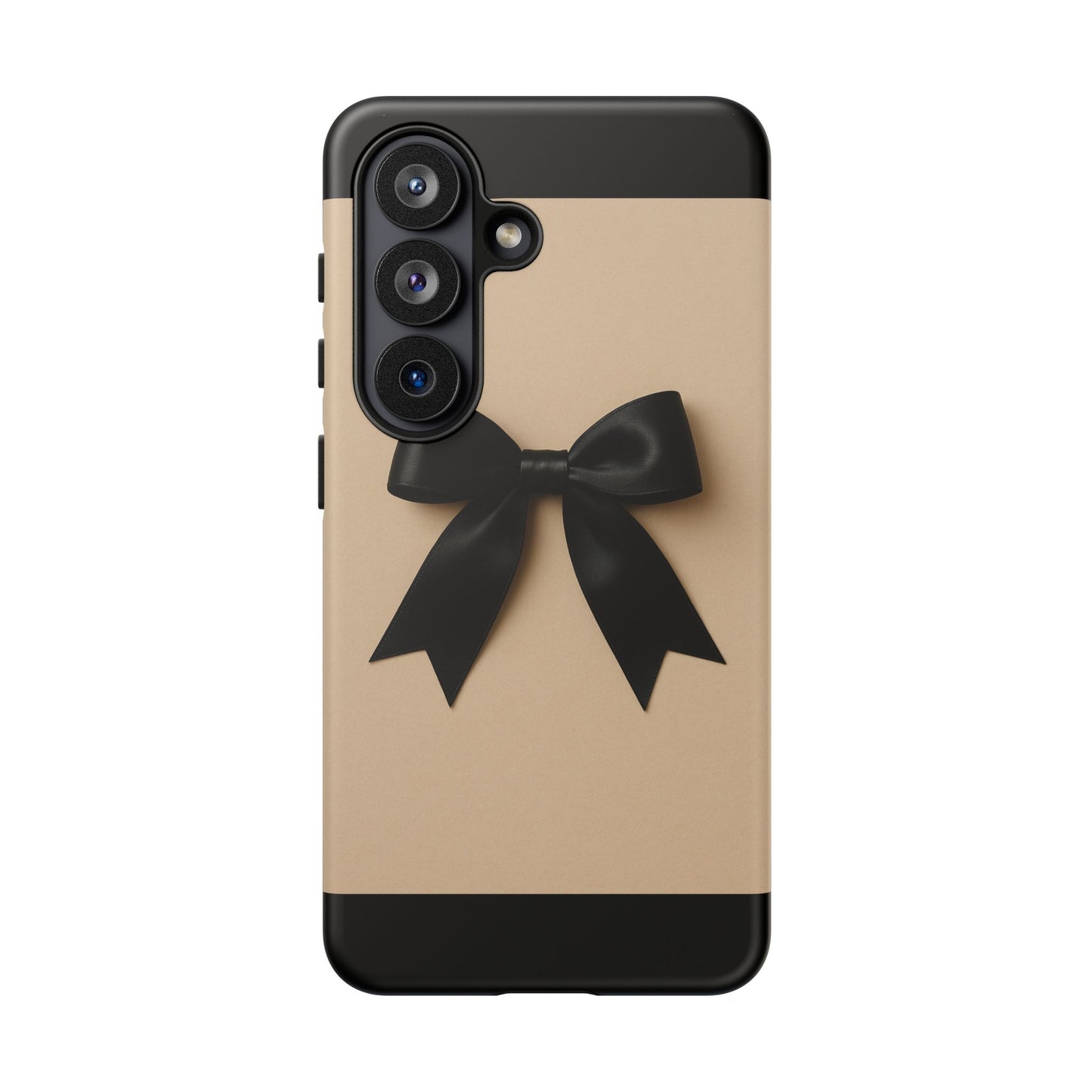 Black Bow Phone Case | Coquette Aesthetic Ribbon Design | Chic Neutral iPhone & Samsung Tough Protective Case