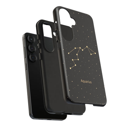 Aquarius Zodiac Constellation Phone Case – Luxe Gold Celestial Cover