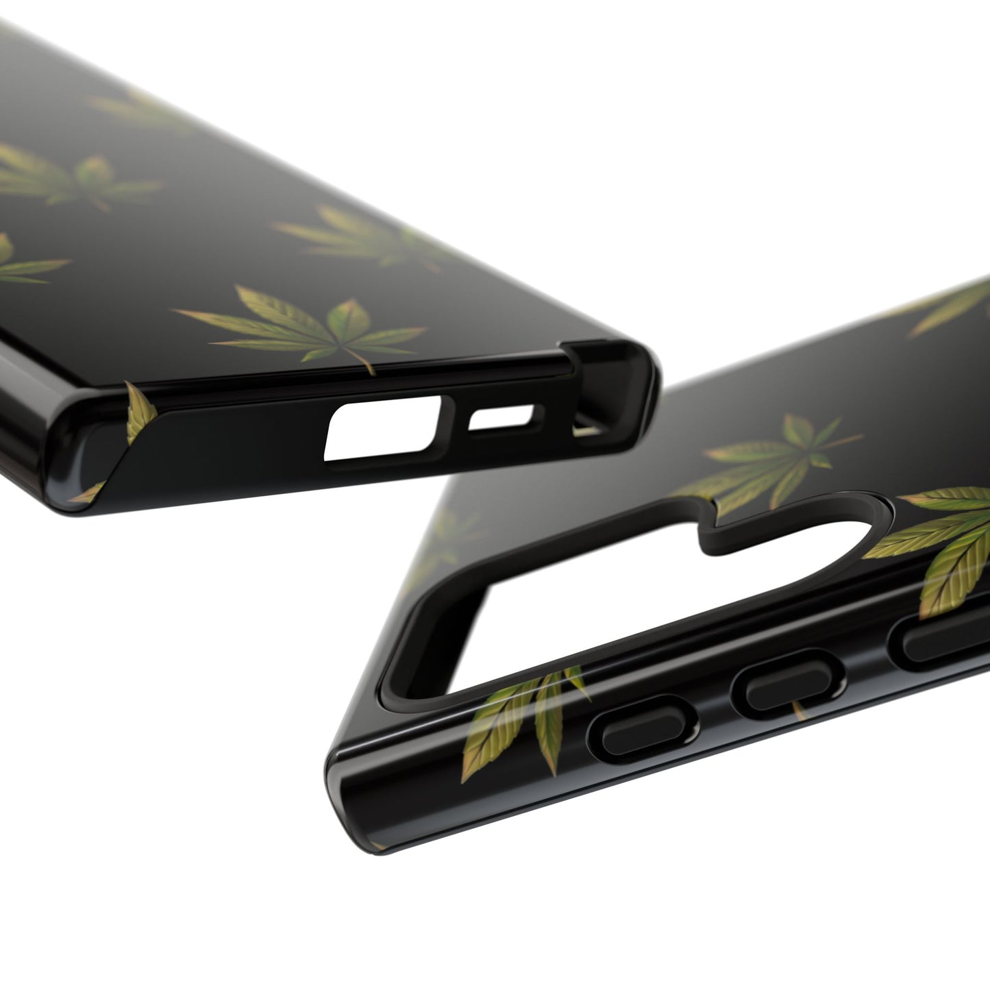 Cannabis Leaf Phone Case Green Weed Leaf Pattern Tough Protective Cover