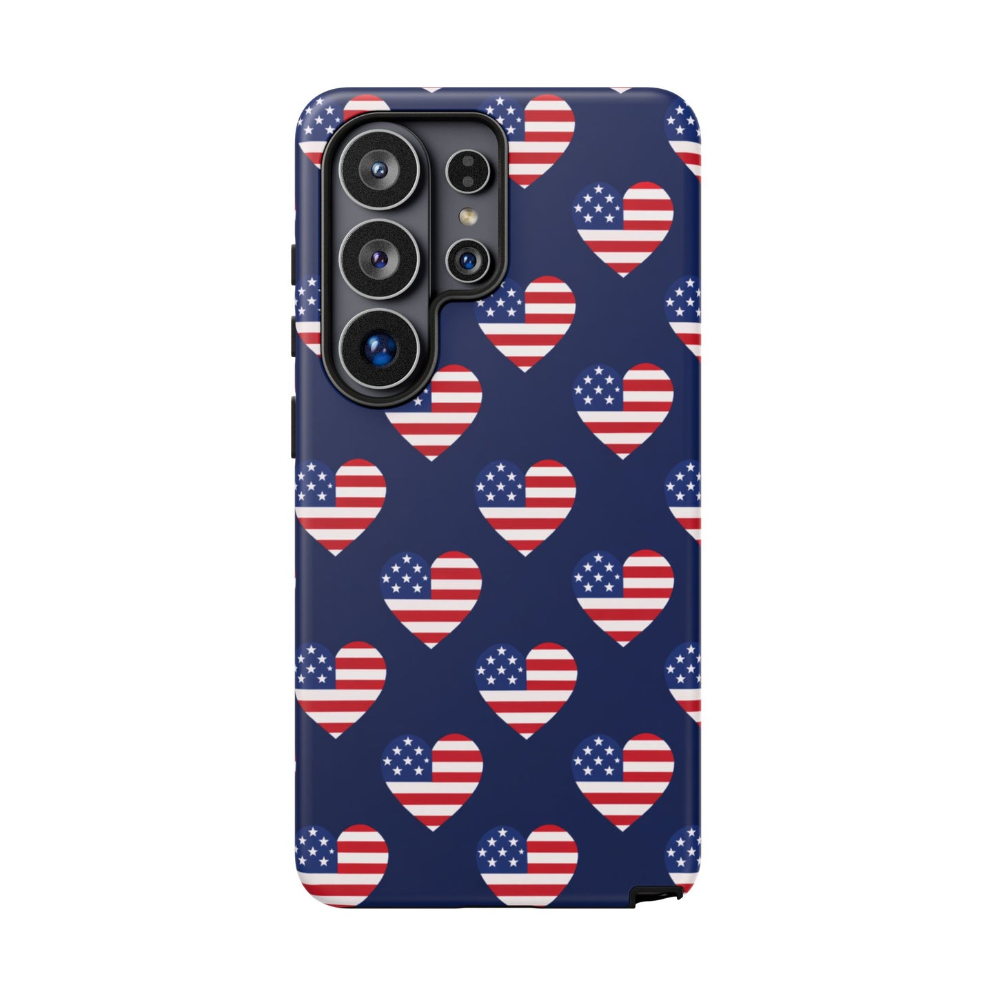 Patriotic American Flag Heart Phone Case – Tough Shockproof, USA Stars & Stripes for Iphone, Samsung Galaxy and Pixel