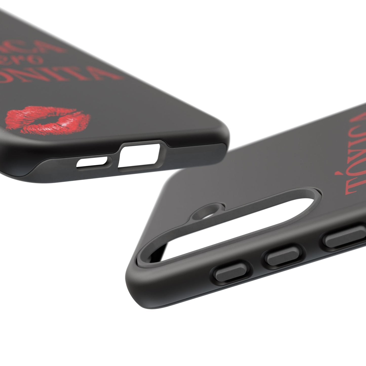 Toxica Pero Bonita Phone Case, Latina Quote Case, Red Lips Aesthetic, Spanish Saying Case, Trendy Tough Cover