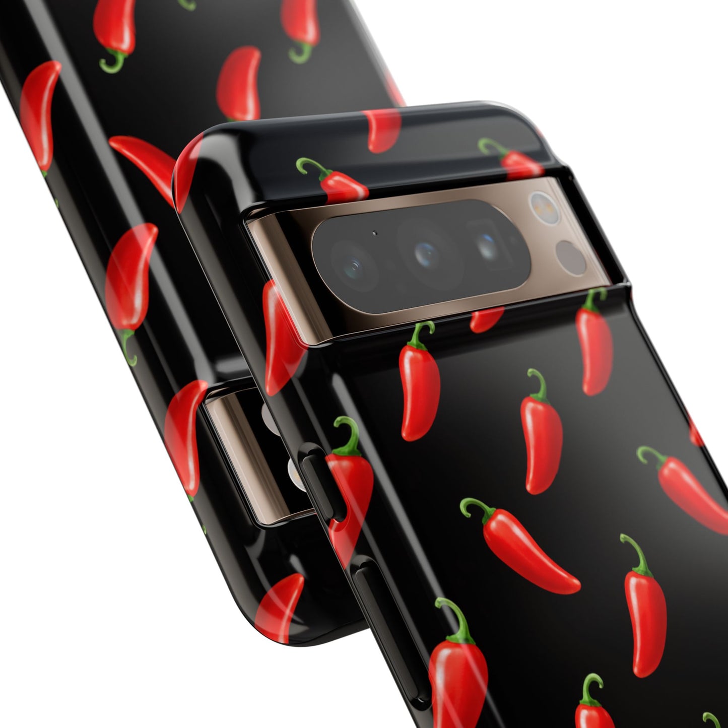 Spicy Chili Pepper Phone Case – Black Cute Hot Pepper Tough Cover for Iphone, Samsung Galaxy and Pixel