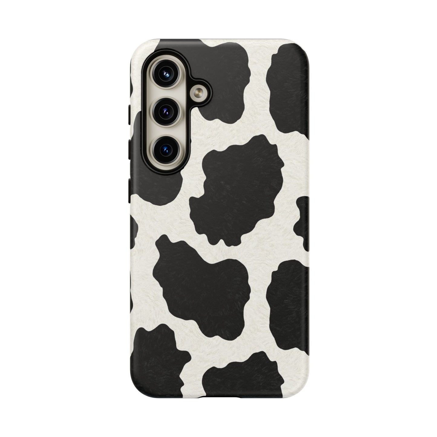 Black & White Cow Print Phone Case | Western Aesthetic iPhone & Samsung Tough Case