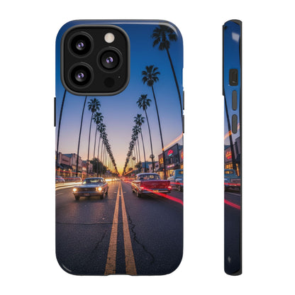 LA Sunset Boulevard Phone Case | Palm Tree Sunset Aesthetic | City Night Tough Case