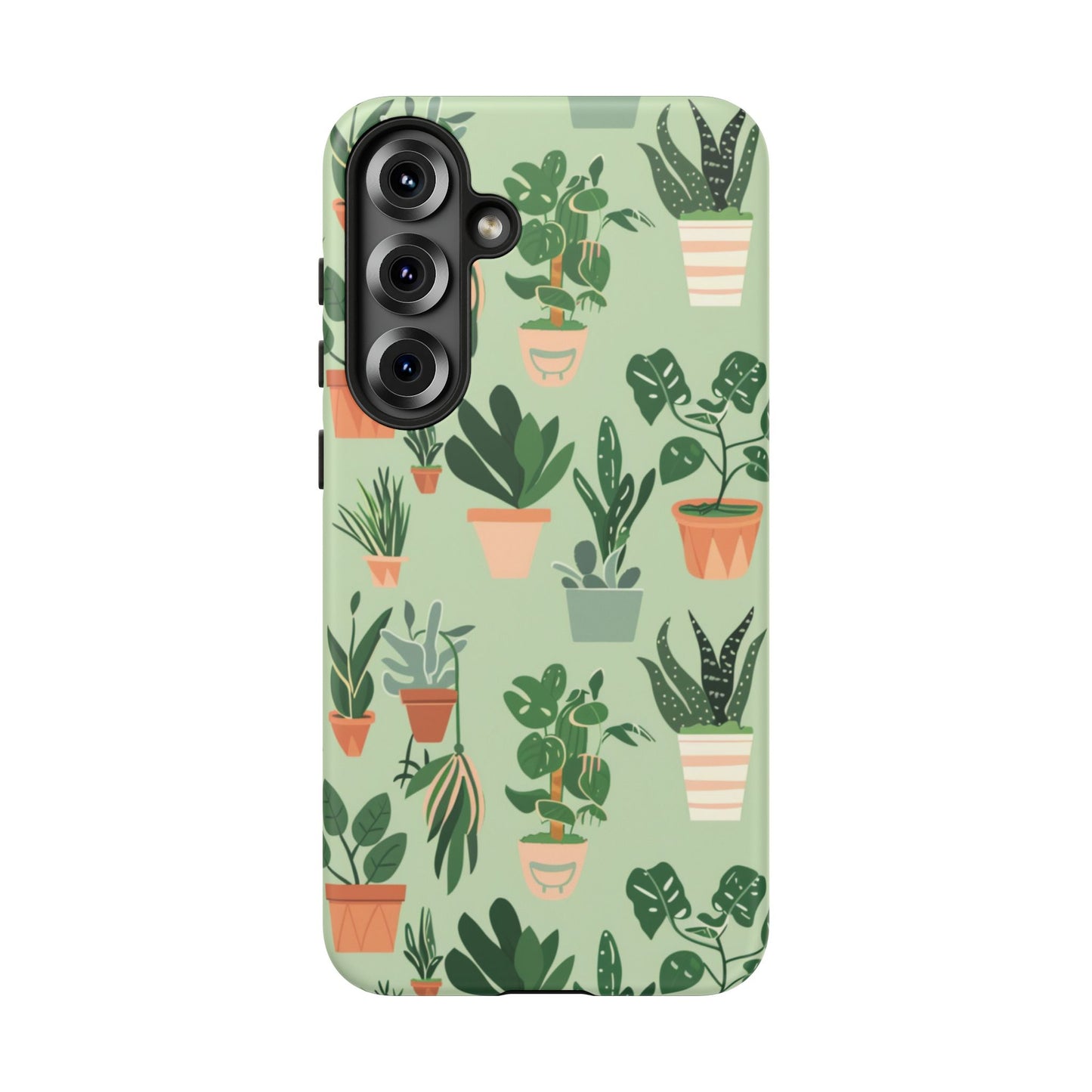 Plant Lover Phone Case | Cute Potted Plants Pattern | Botanical Aesthetic Tough Case