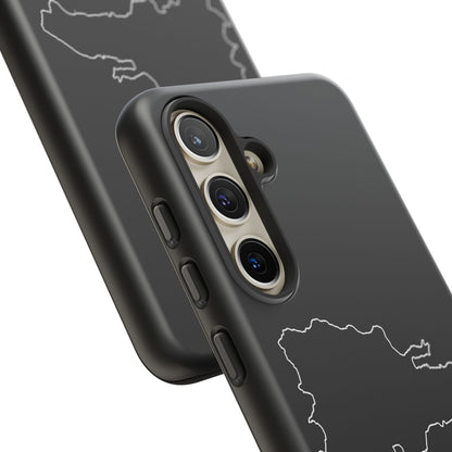 Dominican Republic Outline Phone Case – Minimal Country Map Tough Case (iPhone, Samsung, Pixel)
