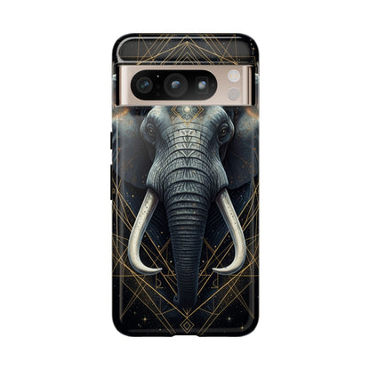 Elephant Mandala Phone Case – Black and Gold Spiritual Elephant Tough Protective Case
