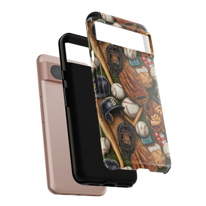 Baseball Gear Collage Phone Case – Vintage Baseball Equipment Sports Tough Case