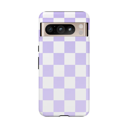 Lavender Checkerboard Phone Case | Pastel Aesthetic Tough Case