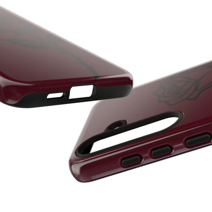 Black Rose Burgundy iPhone Case | Dark Aesthetic Shockproof Protective Cover