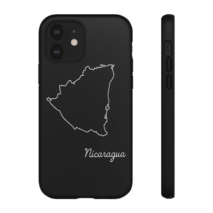 Nicaragua Outline Phone Case – Minimal Country Map Tough Case (iPhone, Samsung, Pixel)