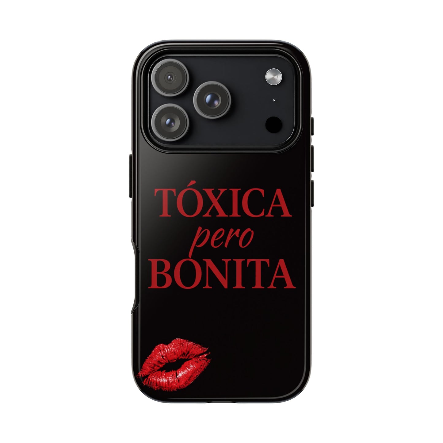 Toxica Pero Bonita Phone Case, Latina Quote Case, Red Lips Aesthetic, Spanish Saying Case, Trendy Tough Cover