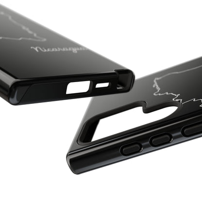 Nicaragua Outline Phone Case – Minimal Country Map Tough Case (iPhone, Samsung, Pixel)