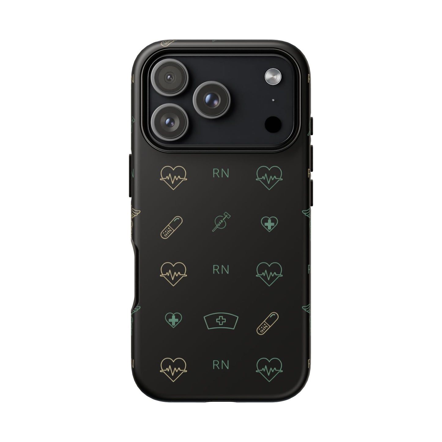 RN Nurse Phone Case – Minimal Medical Icon Pattern Healthcare Worker Tough Case