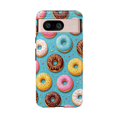 Cute Donut Pattern Phone Case – Colorful Sprinkles Dessert Design for Iphone, Samsung Galaxy and Pixel