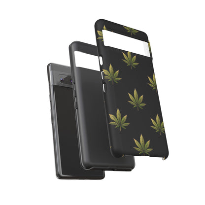 Cannabis Leaf Phone Case Green Weed Leaf Pattern Tough Protective Cover