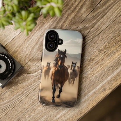 Running Horses Phone Case | Wild Mustang Herd Tough Protective Cover
