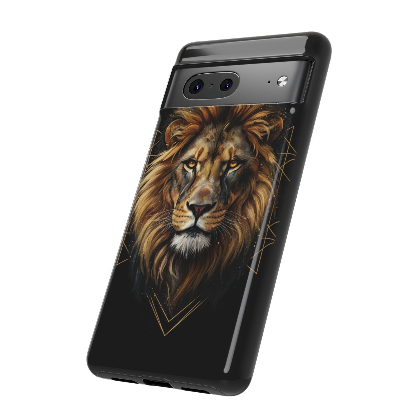 Majestic Lion Phone Case – Black Gold Luxury Lion Art Tough Protective Case