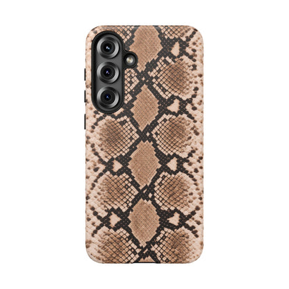 Snake Print Phone Case – Brown Python Pattern Slim Protective Cover for Iphone, Samsung Galaxy and Pixel