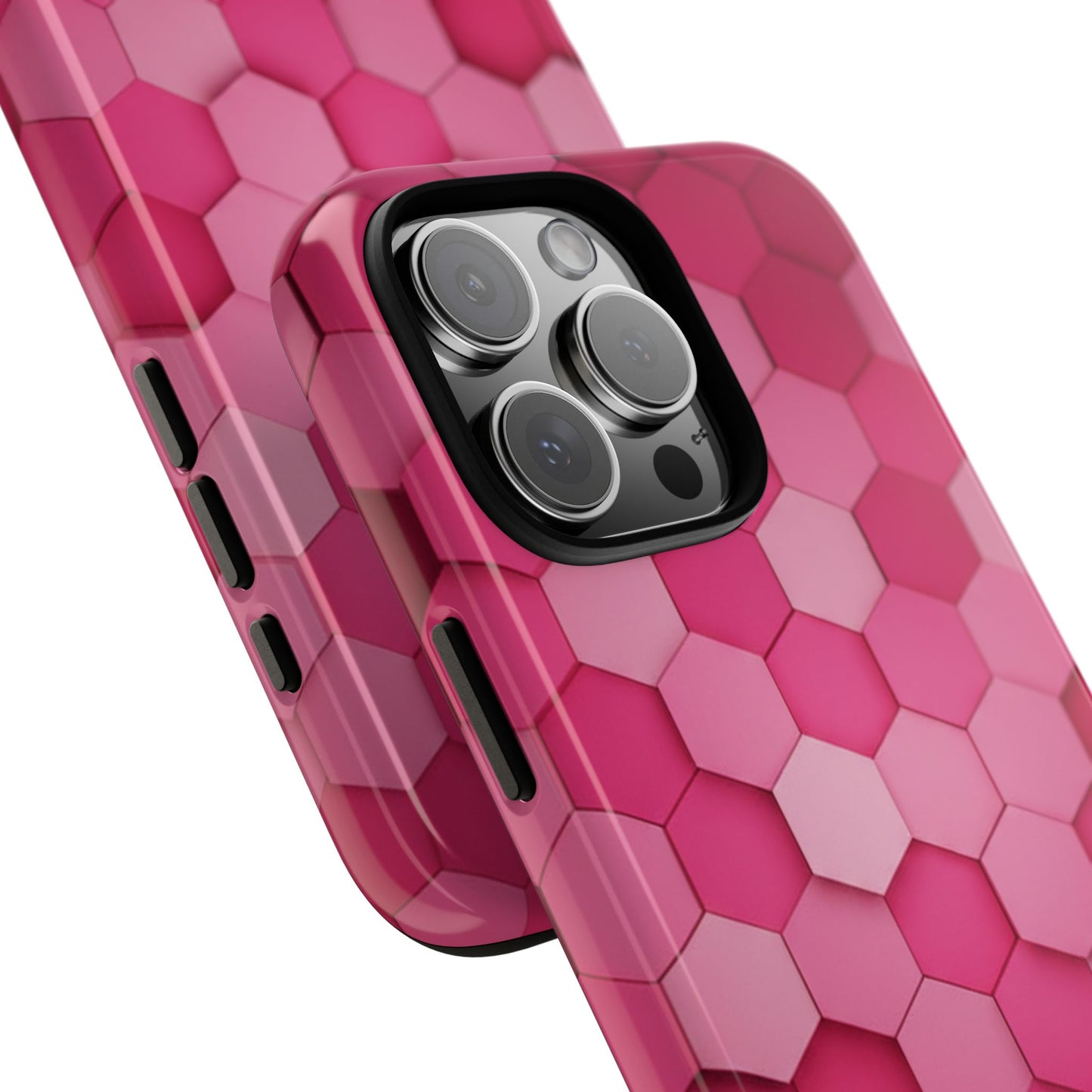 Hot Pink Hexagon Phone Case | Honeycomb Geometric Aesthetic | Cute Pink iPhone & Samsung Tough Protective Case