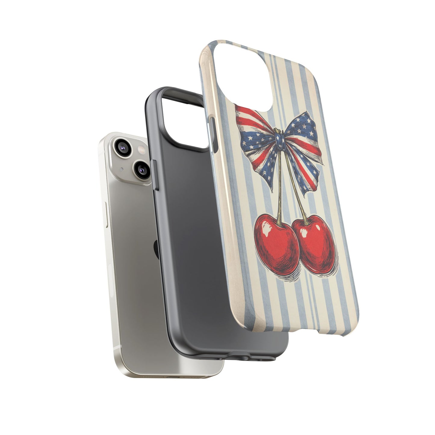 Patriotic Cherry Phone Case Americana Coquette Aesthetic iPhone Samsung