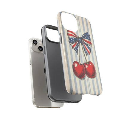 Patriotic Cherry Phone Case Americana Coquette Aesthetic iPhone Samsung