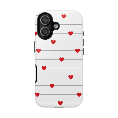 Red Heart Stripe iPhone Case | Tough Shockproof Love Aesthetic Cover