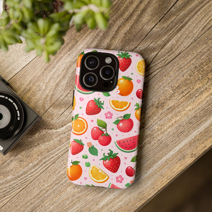 Fruit Phone Case – Tough Shockproof, Strawberry Cherry Citrus Summer Design for Iphone, Samsung Galaxy and Pixel