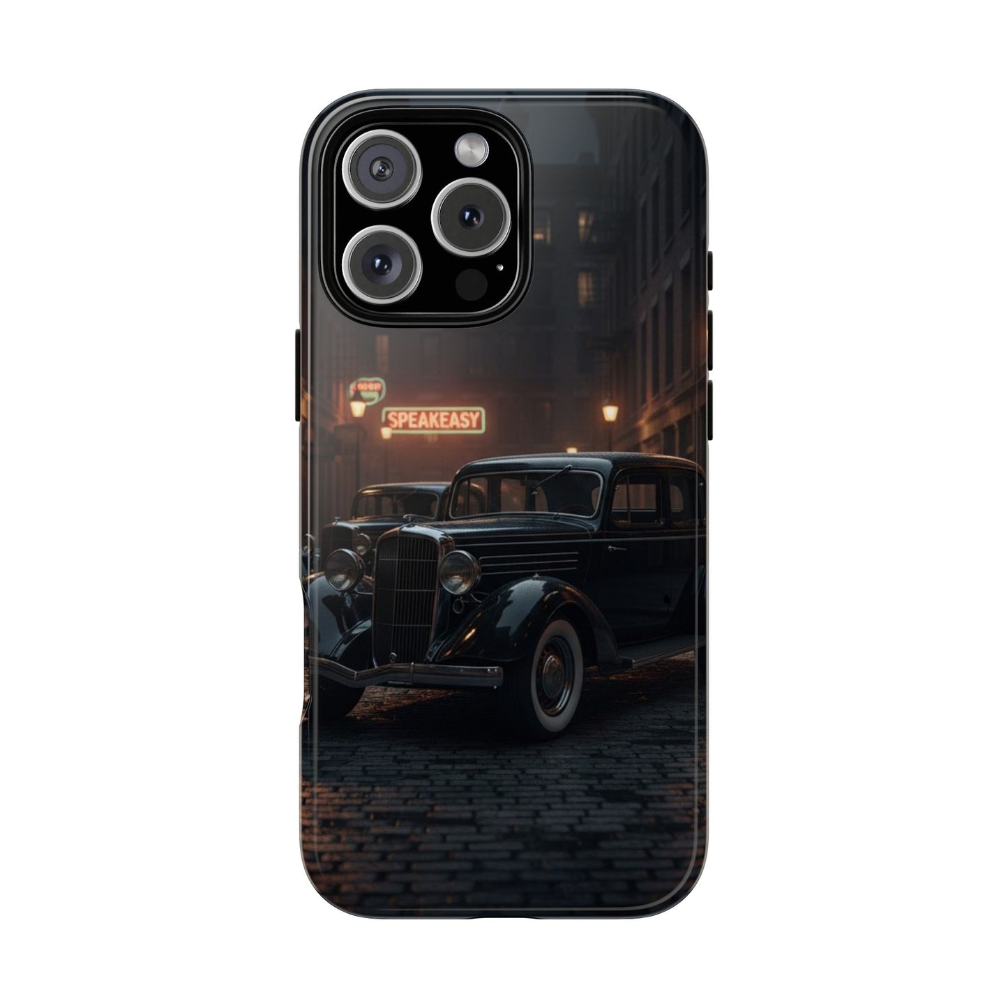 Vintage Classic Car Phone Case | Retro Noir Aesthetic | 1930s Street Scene Tough Case for iPhone & Samsung