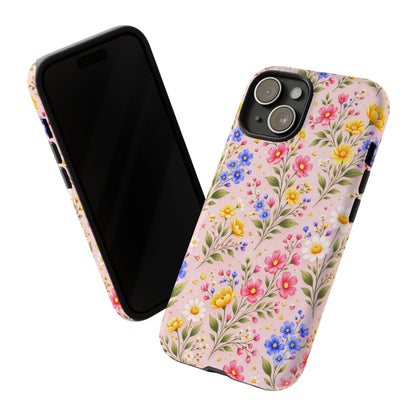 Wildflower Floral Phone Case Vintage Spring Meadow Tough Cover