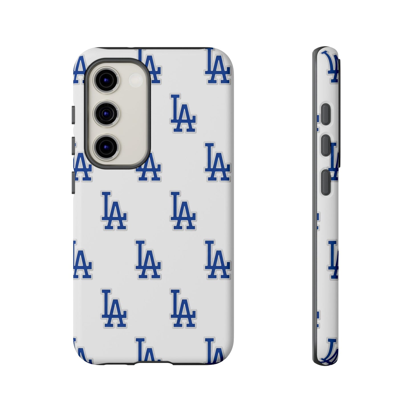 Blue LA Monogram Pattern Phone Case | Minimal Baseball Inspired Tough Cover