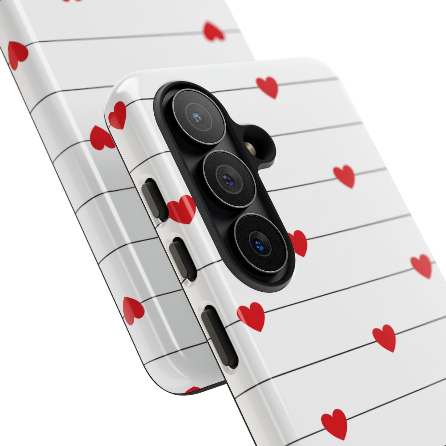 Red Heart Stripe iPhone Case | Tough Shockproof Love Aesthetic Cover